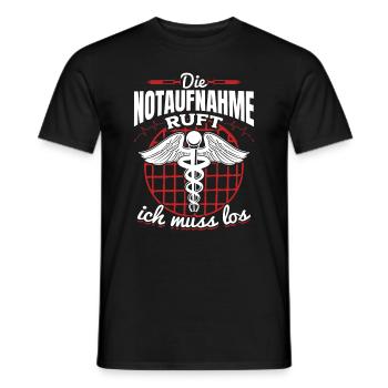 Die Notaufnahme ruft ich muss los - Krankenhaus Ar - Männer T-Shirt - Schwarz - Vorne - AI Model Male 178 light (178cm)