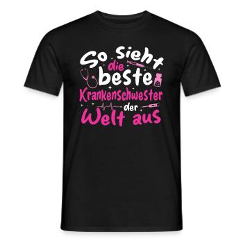 Beste Krankenschwester der Welt - Krankenschwester - Männer T-Shirt - Schwarz - Vorne - AI Model Male 178 light (178cm)