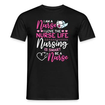 Infirmière d’hôpital - Je suis infirmière. J’aime l’infirmière Li - T-shirt homme - noir - Devant - AI Model Male 178 light (178cm)