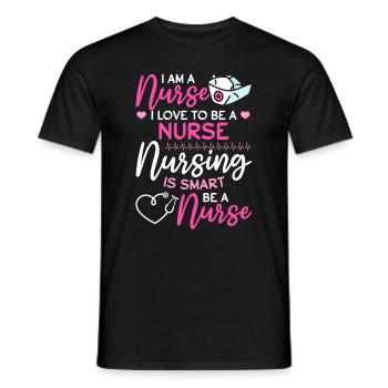 Infirmière d’hôpital - Je suis infirmière. J’aime être une infirmière - T-shirt homme - noir - Devant - AI Model Male 178 light (178cm)