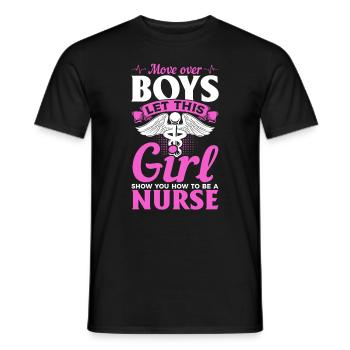 Move Over Boys Let This Girl Show You How To Be A - Männer T-Shirt - Schwarz - Vorne - AI Model Male 178 light (178cm)