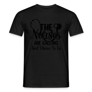 Drôle De Docteur - Les Infirmières Appellent Et J’ai T - T-shirt homme - noir - Devant - AI Model Male 178 light (178cm)