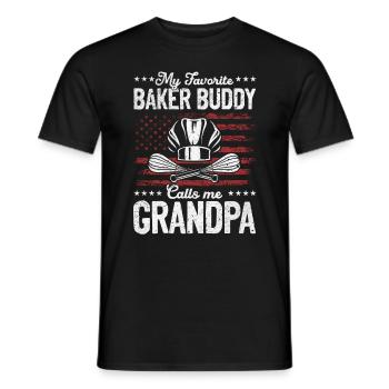My Favorite Baker Buddy Calls Me Grandpa - Baker G - Men's T-Shirt - black - Front - AI Model Male 178 light (178cm)