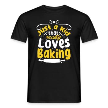 Juste un enfant qui aime vraiment la pâtisserie - Pâtisserie pour enfants - T-shirt homme - noir - Devant - AI Model Male 178 light (178cm)