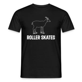 Drôle Patins à roulettes Chèvre Patins à roulettes - T-shirt homme - noir - Devant - AI Model Male 178 light (178cm)