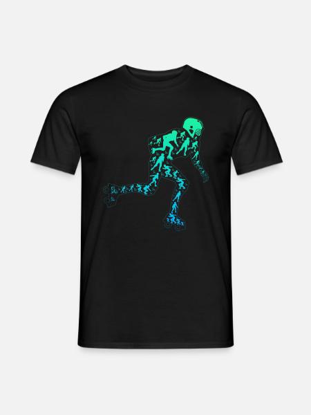 Roller Skating Silhouette Roller Skater - Männer T-Shirt - Schwarz