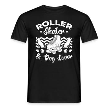 Propriétaire de chien de patin à roulettes - Patineur à roulettes et chien Lov - T-shirt homme - noir - Devant - AI Model Male 178 light (178cm)