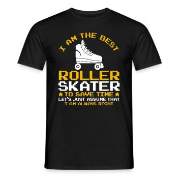 Citations drôles de patin à roulettes Je suis le meilleur Roller S - T-shirt homme - noir - Devant - AI Model Male 178 light (178cm)