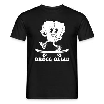 Funny Skateboarder Broccoli - Skateboard Brocc - T-shirt homme - noir - Devant - AI Model Male 178 light (178cm)