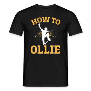 Skatepark Skateboarder - Skateboarding How To Olli - Men's T-Shirt - black - Front - AI Model Male 178 light (178cm)