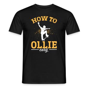 Skatepark Skateboarder - Skateboarding How To Olli - Men's T-Shirt - black - Front - AI Model Male 178 light (178cm)
