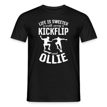 Life Is Sweeter With Every Kickflip And Ollie Skat - Männer T-Shirt - Schwarz - Vorne - AI Model Male 178 light (178cm)