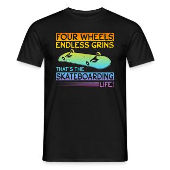 Skateboarding Life - Skatepark Skateboarding Quote - Männer T-Shirt - Schwarz - Vorne - AI Model Male 178 light (178cm)