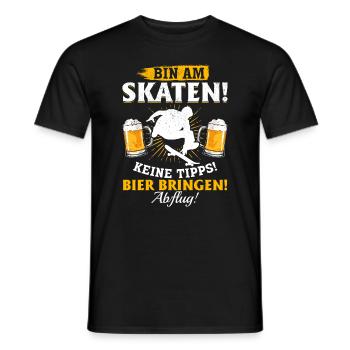 Bin am Skaten! Keine tipps! Bier bringen! - Skateb - Männer T-Shirt - Schwarz - Vorne - AI Model Male 178 light (178cm)