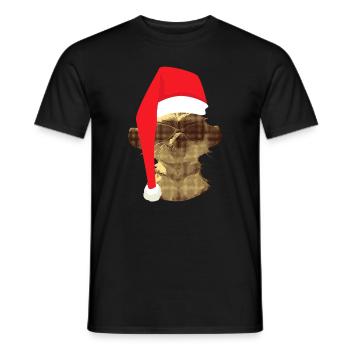 Christmas Funny Christmas Meerkat - Men's T-Shirt - black - Front - AI Model Male 178 light (178cm)