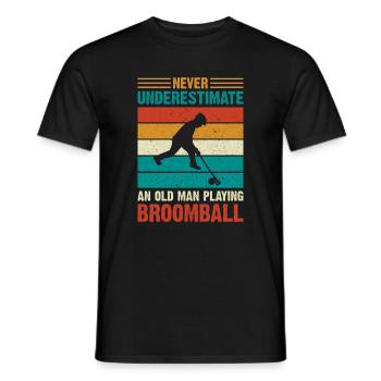 Broomball Grand-père Joueur de ballon-balai - T-shirt homme - noir - Devant - AI Model Male 178 light (178cm)
