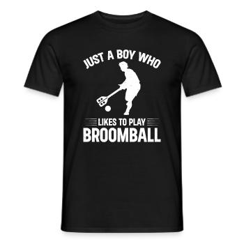 Just A Boy Who Likes To Play Broomball Boy - Männer T-Shirt - Schwarz - Vorne - AI Model Male 178 light (178cm)