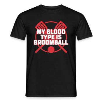 Funny Broomball - Mon groupe sanguin est Broomball - T-shirt homme - noir - Devant - AI Model Male 178 light (178cm)