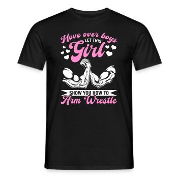 Arm Wrestle Arm Wrestler Girl Arm Wrestling Girl - Männer T-Shirt - Schwarz - Vorne - AI Model Male 178 light (178cm)