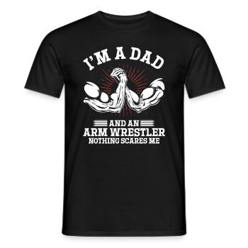 Je suis un papa et un lutteur de bras de fer Papa Bras de fer D - T-shirt homme - noir - Devant - AI Model Male 178 light (178cm)