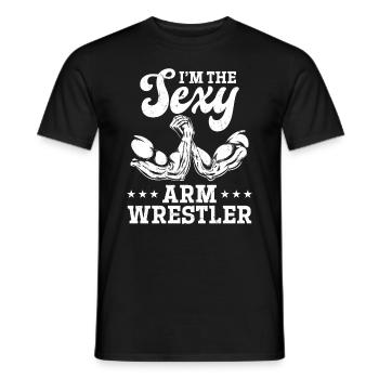 Armwrestling Arm Wrestler - Je suis le bras de fer sexy - T-shirt homme - noir - Devant - AI Model Male 178 light (178cm)