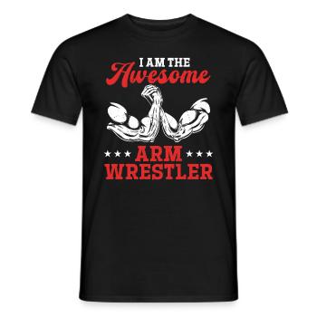 I Am The Awesome Arm Wrestler - Arm Wrestling Arm - Männer T-Shirt - Schwarz - Vorne - AI Model Male 178 light (178cm)