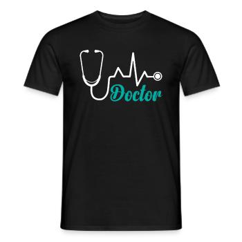 Médecin urgentiste Médecin hospitalier Docteur Stethoscop - T-shirt homme - noir - Devant - AI Model Male 178 light (178cm)