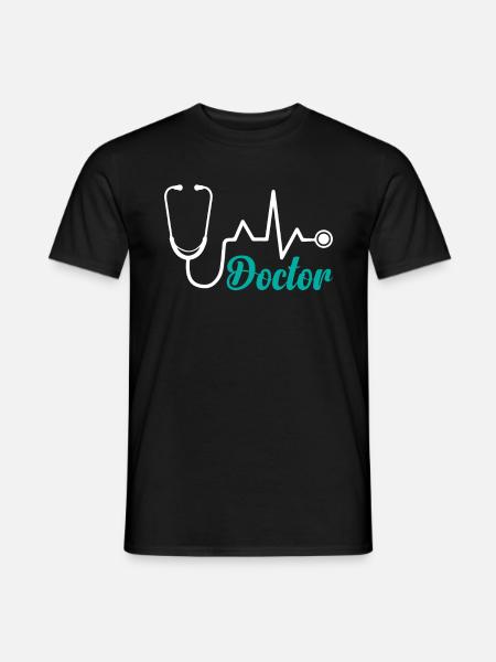 Akutlæge Hospital Læge Læge Stethoscop - Mænd T-shirt - sort