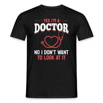 Funny Doctor Sayings Funny Doctor Hospital Doctor - Men's T-Shirt - black - Front - AI Model Male 178 light (178cm)
