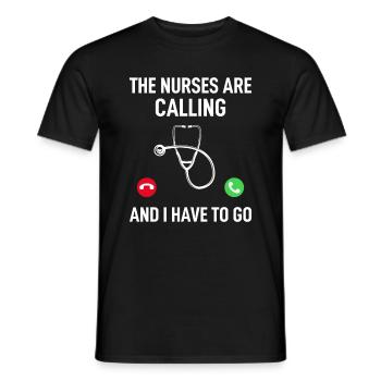 Les infirmières m’appellent et je dois y aller - Docteur Q - T-shirt homme - noir - Devant - AI Model Male 178 light (178cm)