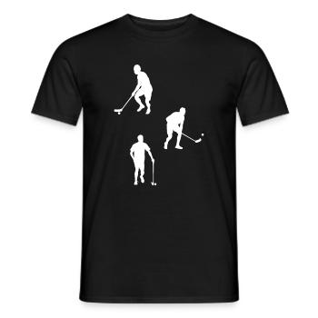 Silhouettes de joueur de floorball Silhouettes de floorball - T-shirt homme - noir - Devant - AI Model Male 178 light (178cm)