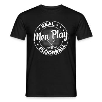 Real Men Play Floorball - Männer T-Shirt - Schwarz - Vorne - AI Model Male 178 light (178cm)