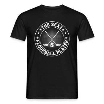 Joueur de floorball unihockey - Le Floorball Sexy Pl - T-shirt homme - noir - Devant - AI Model Male 178 light (178cm)