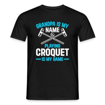 Croquet Grandpa Croquet Player - Men's T-Shirt - black - Front - AI Model Male 178 light (178cm)