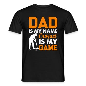 Papa est mon nom Le croquet est mon jeu - Daddy Croquet - T-shirt homme - noir - Devant - AI Model Male 178 light (178cm)