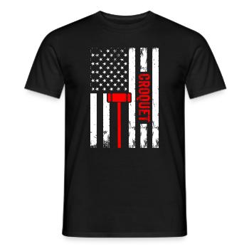 Croquet US Flag Croquet Player - Men's T-Shirt - black - Front - AI Model Male 178 light (178cm)