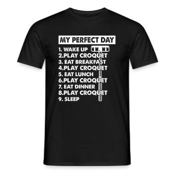 Croquet My Perfect Day Croquet Day Plan Croquet - Men's T-Shirt - black - Front - AI Model Male 178 light (178cm)