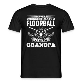Never Underestimate A Floorball Player Grandpa Flo - Männer T-Shirt - Schwarz - Vorne - AI Model Male 178 light (178cm)