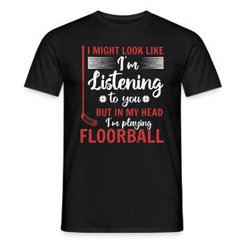 Floorball Dire Joueur De Floorball Jouer Floorbal - T-shirt homme - noir - Devant - AI Model Male 178 light (178cm)