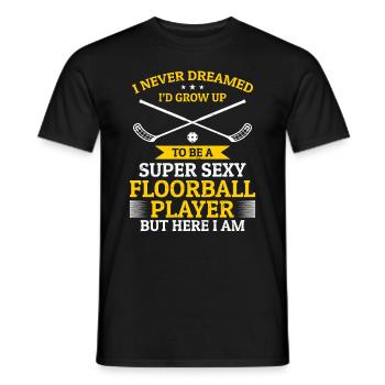 Joueur de floorball unihockey - Super Sexy Floorball - T-shirt homme - noir - Devant - AI Model Male 178 light (178cm)
