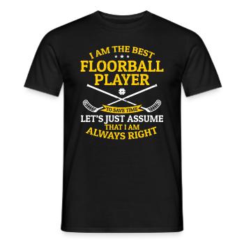 Jeu de floorball - Je suis le meilleur joueur de floorball - T-shirt homme - noir - Devant - AI Model Male 178 light (178cm)