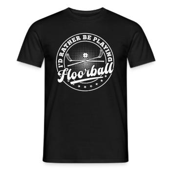 Joueur de floorball - Je préfère jouer au floorball - T-shirt homme - noir - Devant - AI Model Male 178 light (178cm)