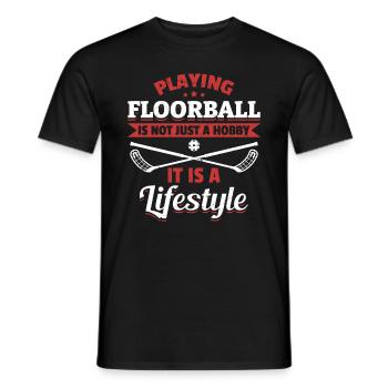 Jouer au floorball n’est pas seulement un passe-temps - Floorball - T-shirt homme - noir - Devant - AI Model Male 178 light (178cm)