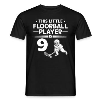 Ce petit joueur de floorball a 9 ans floorb - T-shirt homme - noir - Devant - AI Model Male 178 light (178cm)
