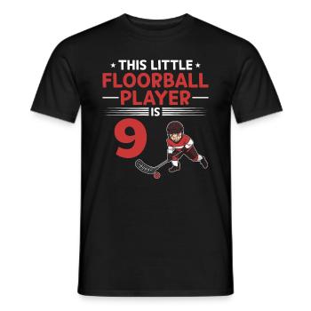 Kids Floorball Player 9th Birthday Floorball Playe - Männer T-Shirt - Schwarz - Vorne - AI Model Male 178 light (178cm)
