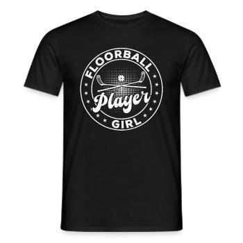 Floorball Joueur Fille Jeu de Floorball Floorball Gir - T-shirt homme - noir - Devant - AI Model Male 178 light (178cm)