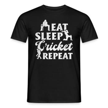 Joueur de cricket drôle - Eat Sleep Cricke - T-shirt homme - noir - Devant - AI Model Male 178 light (178cm)