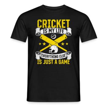 Le cricket est ma vie, tout le reste n’est qu’un jeu - T-shirt homme - noir - Devant - AI Model Male 178 light (178cm)