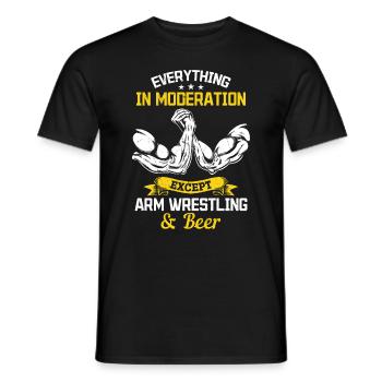 Arm Wrestling Saying Armwrestling Quotes Arm Wrest - Men's T-Shirt - black - Front - AI Model Male 178 light (178cm)