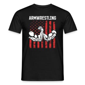 Bras de fer Bras de fer Drapeau américain Bras de fer - T-shirt homme - noir - Devant - AI Model Male 178 light (178cm)